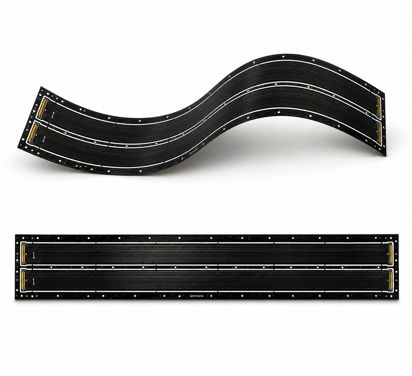 Black flex PCB prototype panels