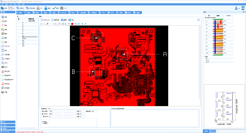 CAM software for PCB data input and panelization