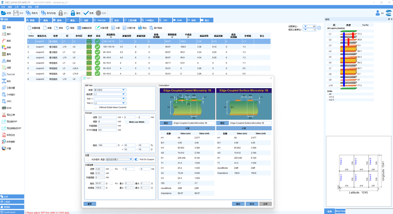 Impedance stackup simulation software
