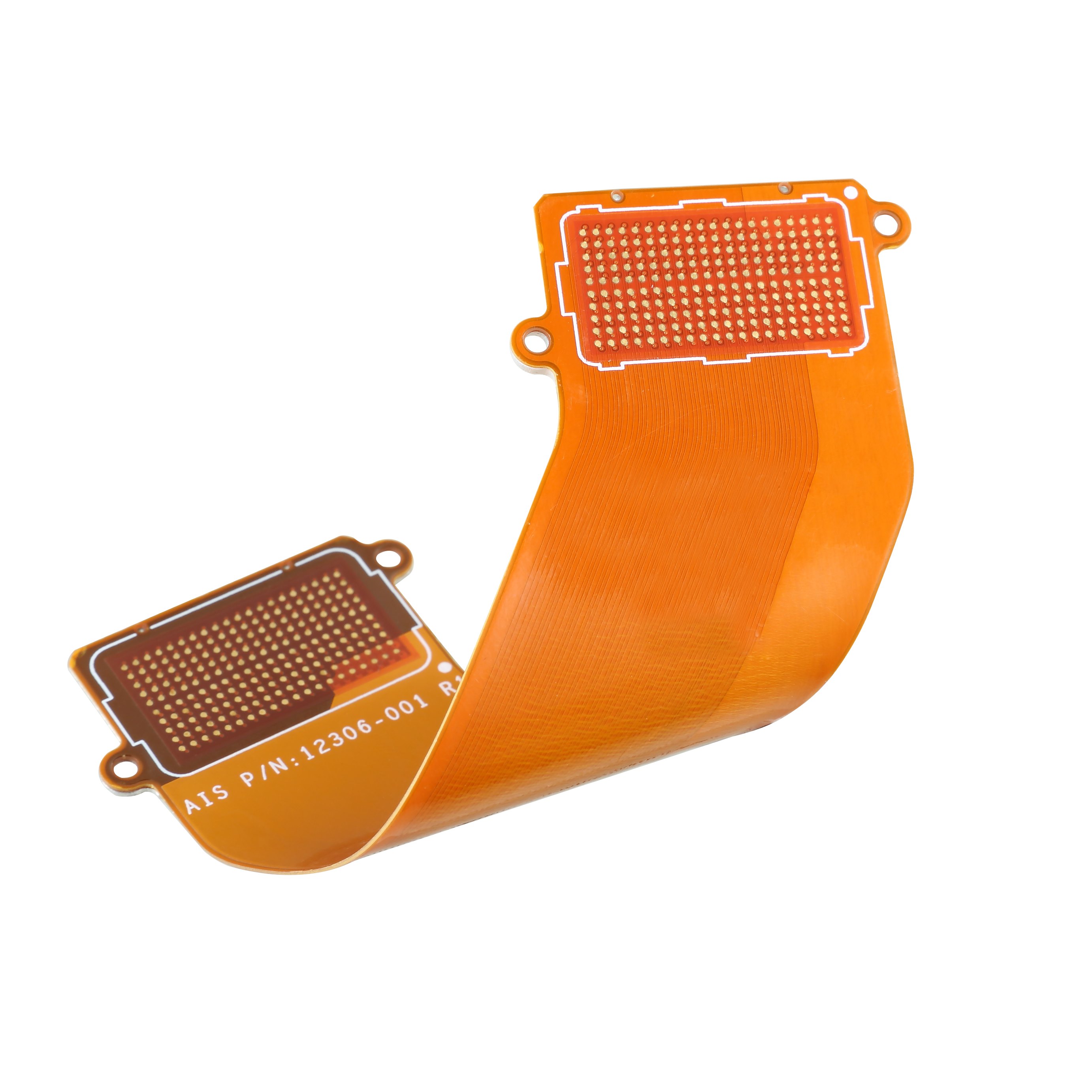 Double-sided flex PCB with stiffener